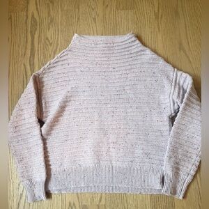 Court & Rowe Lavender Speckled Ribbed Mock Neck Boxy Chunky Sweater